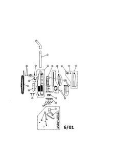 Assembly Schematic Diagram and Parts List for 3200  Dirt Devil Upright Vacuum